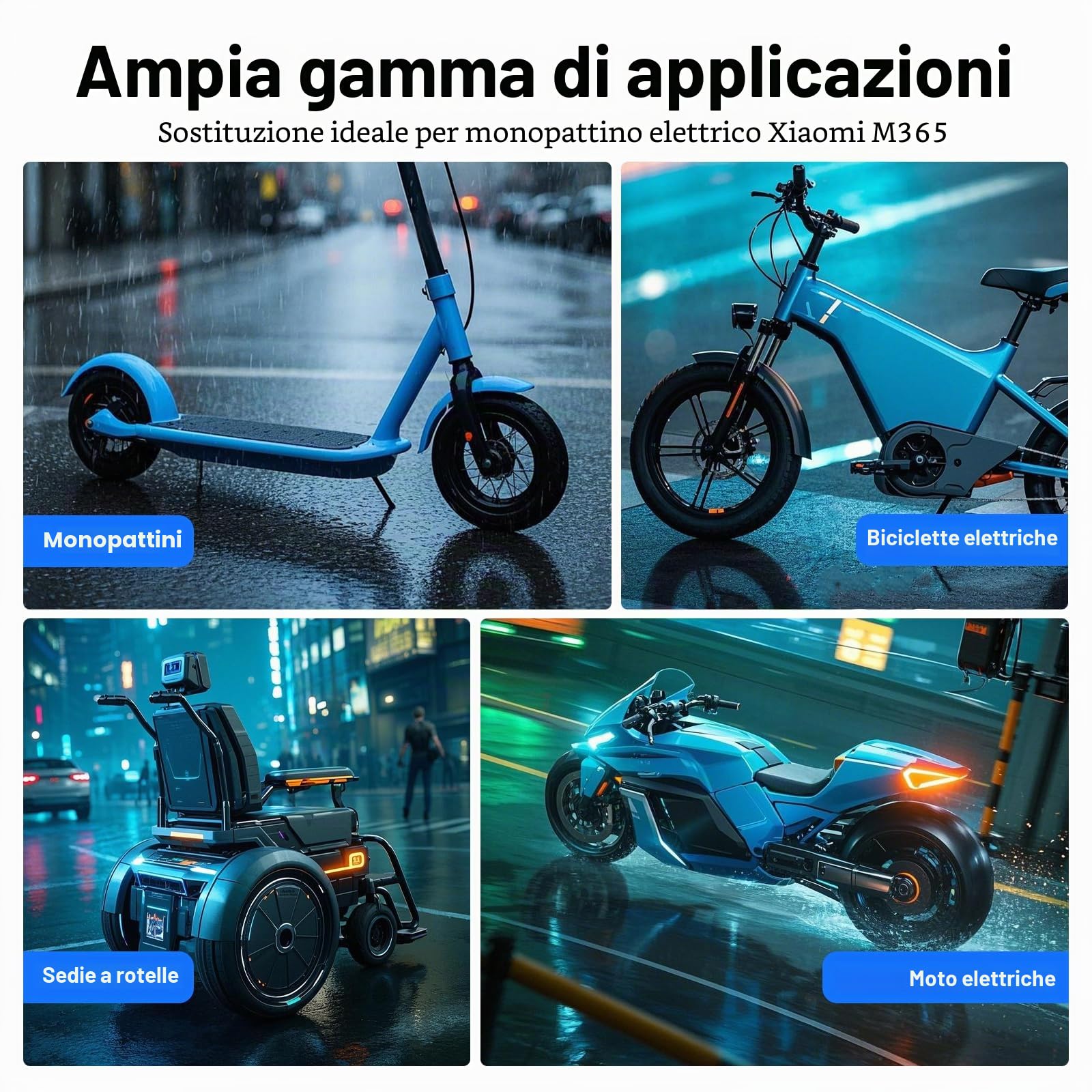 Motore per scooter elettrico 350 W 600 giri/min - Motore senza spazzole 36 V - Pneumatico per ruota elettrica - Capacità di carico di 100 kg - Per la maggior parte degli scooter, scooter elettrici