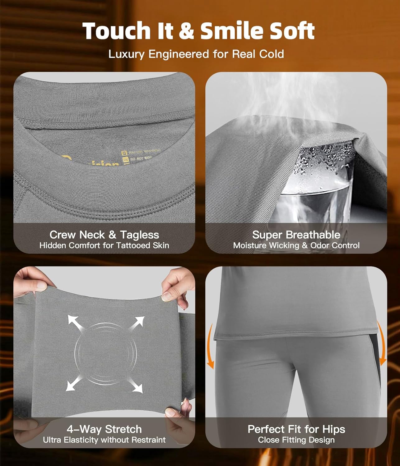 romision 2 Pack Thermal Underwear for Men Long Johns Fleece Lined Hunting Gear Bottom Top Set Base Layer Cold Weather XS-4XL - Image 5