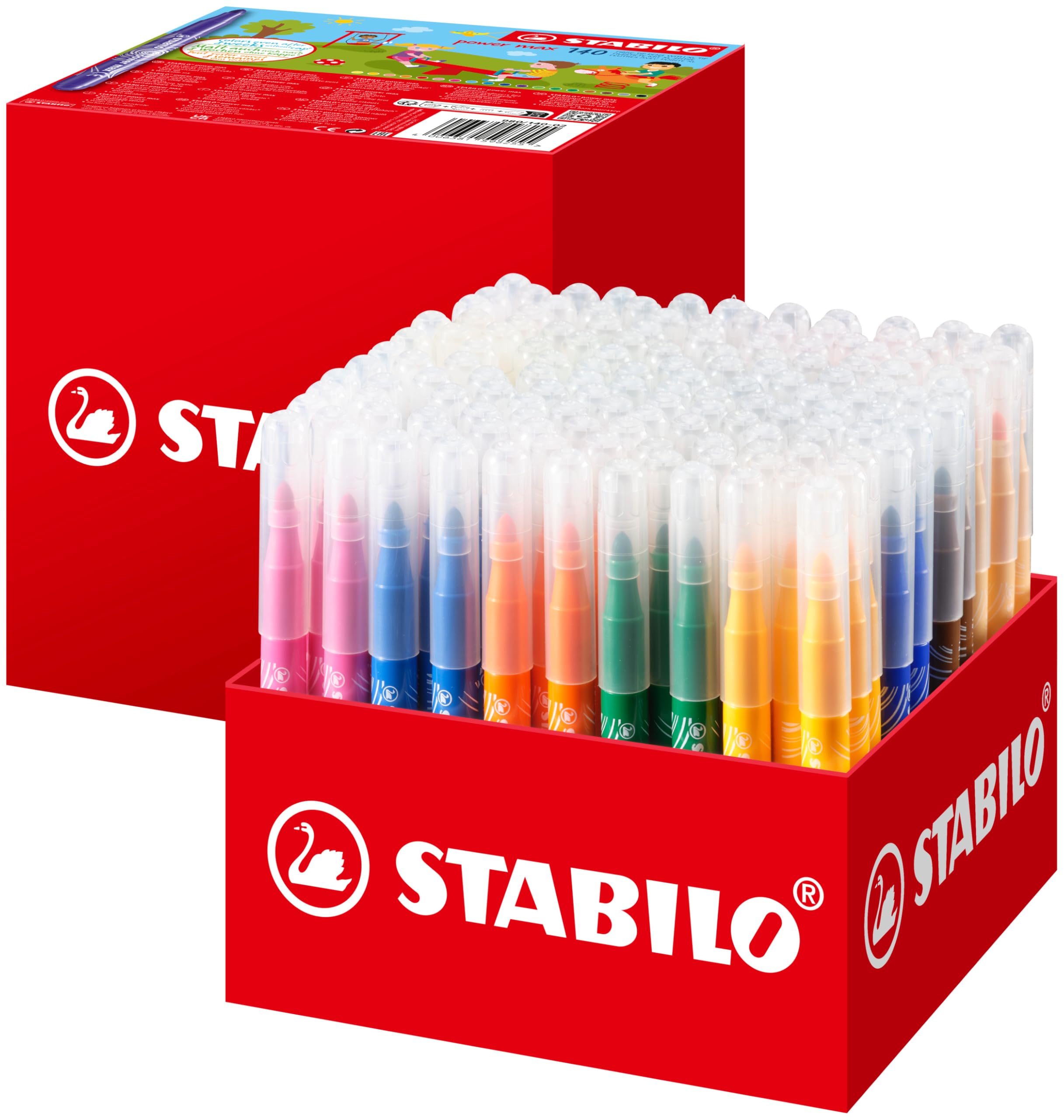 STABILO Extra Thick Fibre Tip Pen Power Max 140pcs Set (16 Colours)