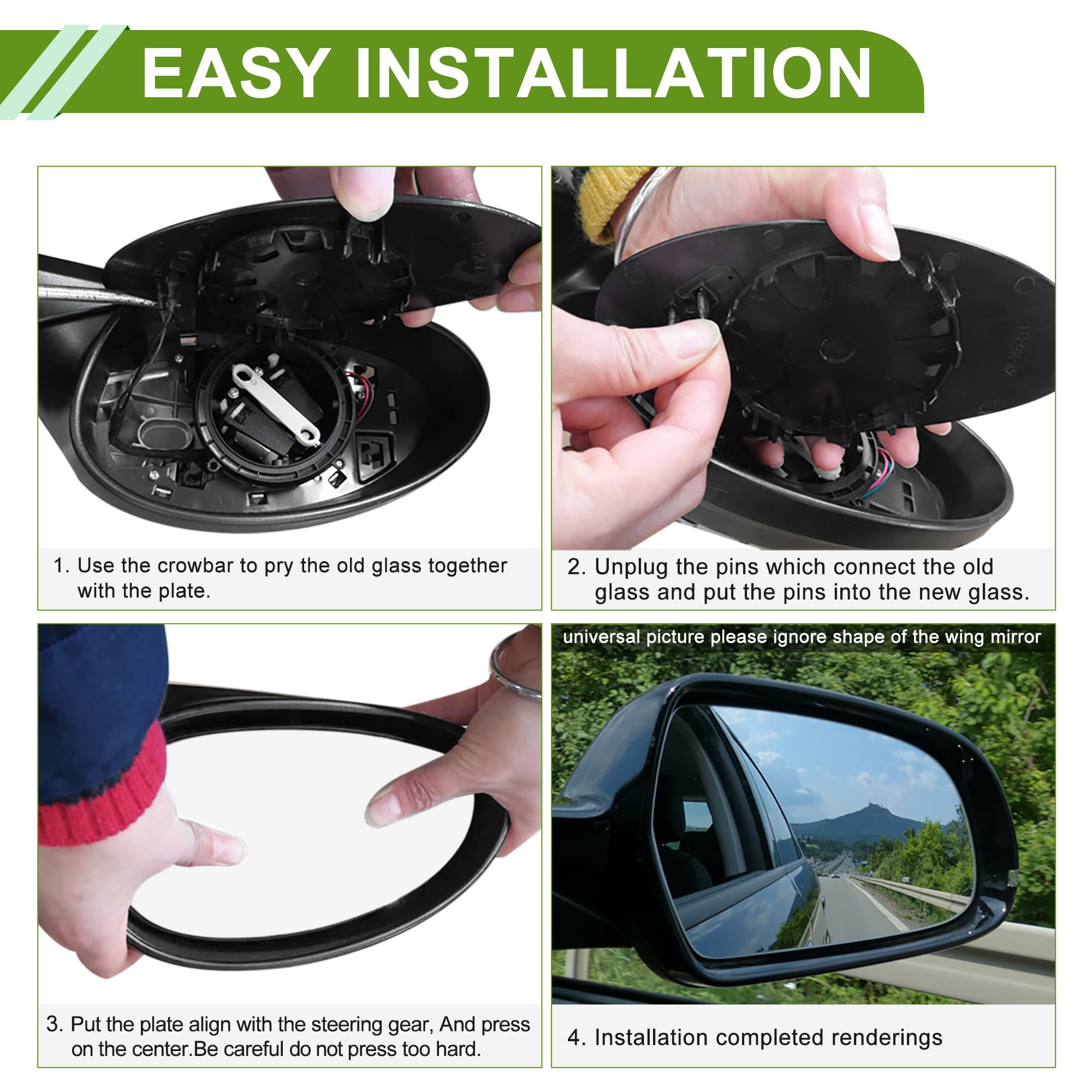 MERCEDES S-CLASS (2013)-Heated Base Convex Wing Mirror Glass -Right