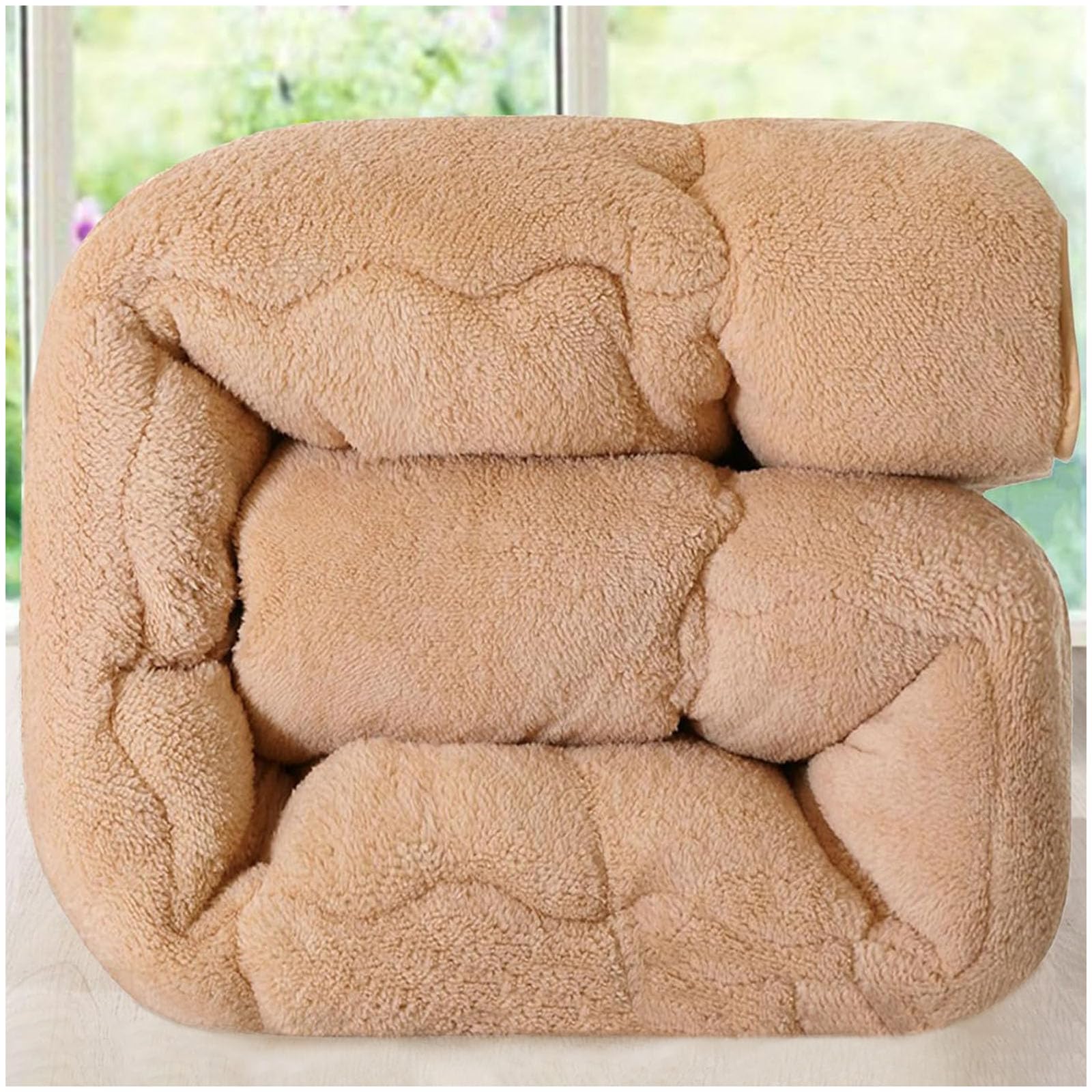 Edredón de microfibra reversible 150x200cm manta cama extra suave color camel