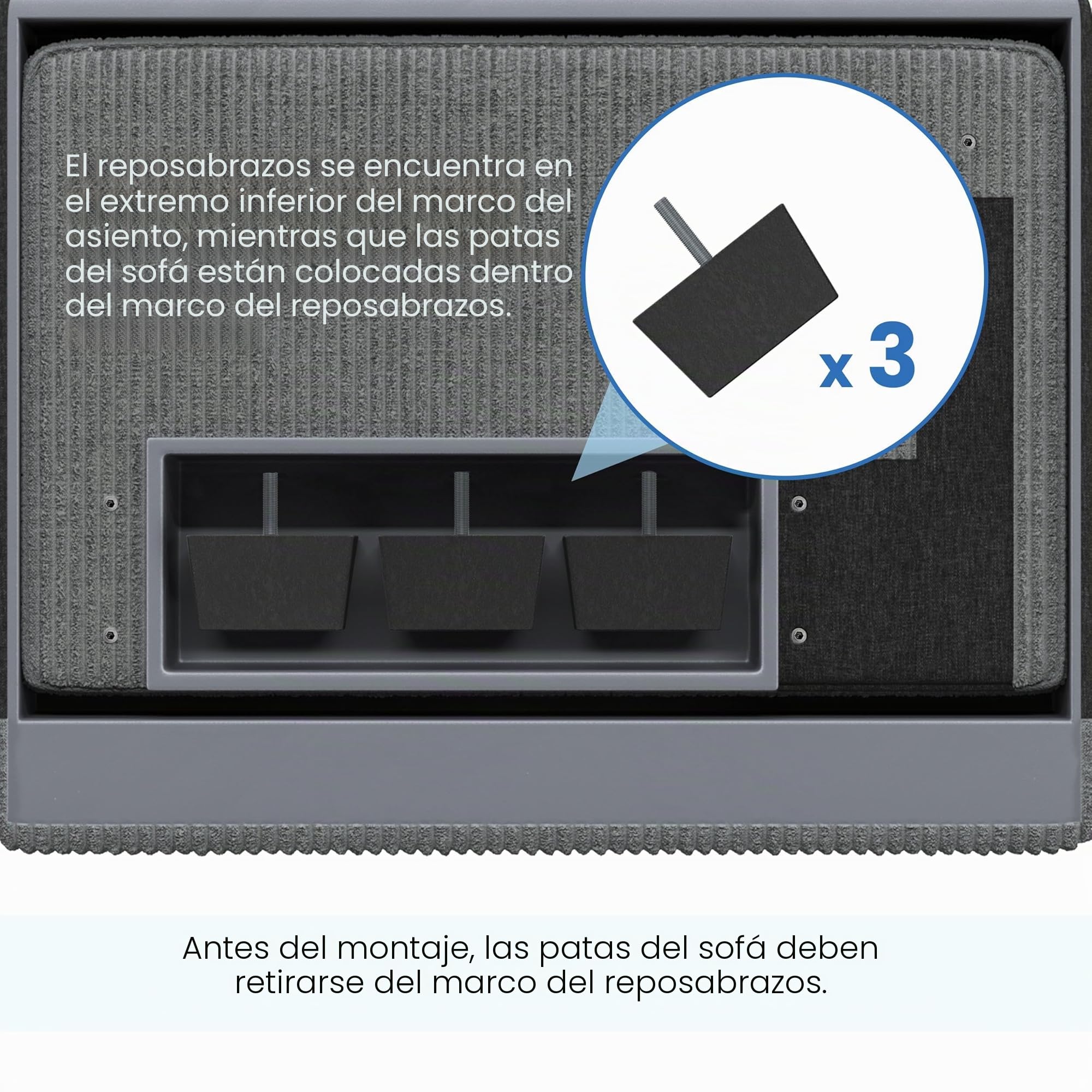 Yaheetech Sofá de 2 Plazas Tapizado de Pana de 212 X 81 cm Sofá con Cojines Extraíbles Sofá Moderno con Reposabrazos Anchos Carga MAX 272 KG para Salón/Dormitorio/Sala de Estar Gris Oscuro