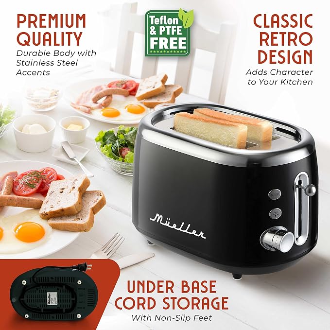 Tostadora Retro Mueller Home 2 Rebanadas 7 Niveles miniatura 5
