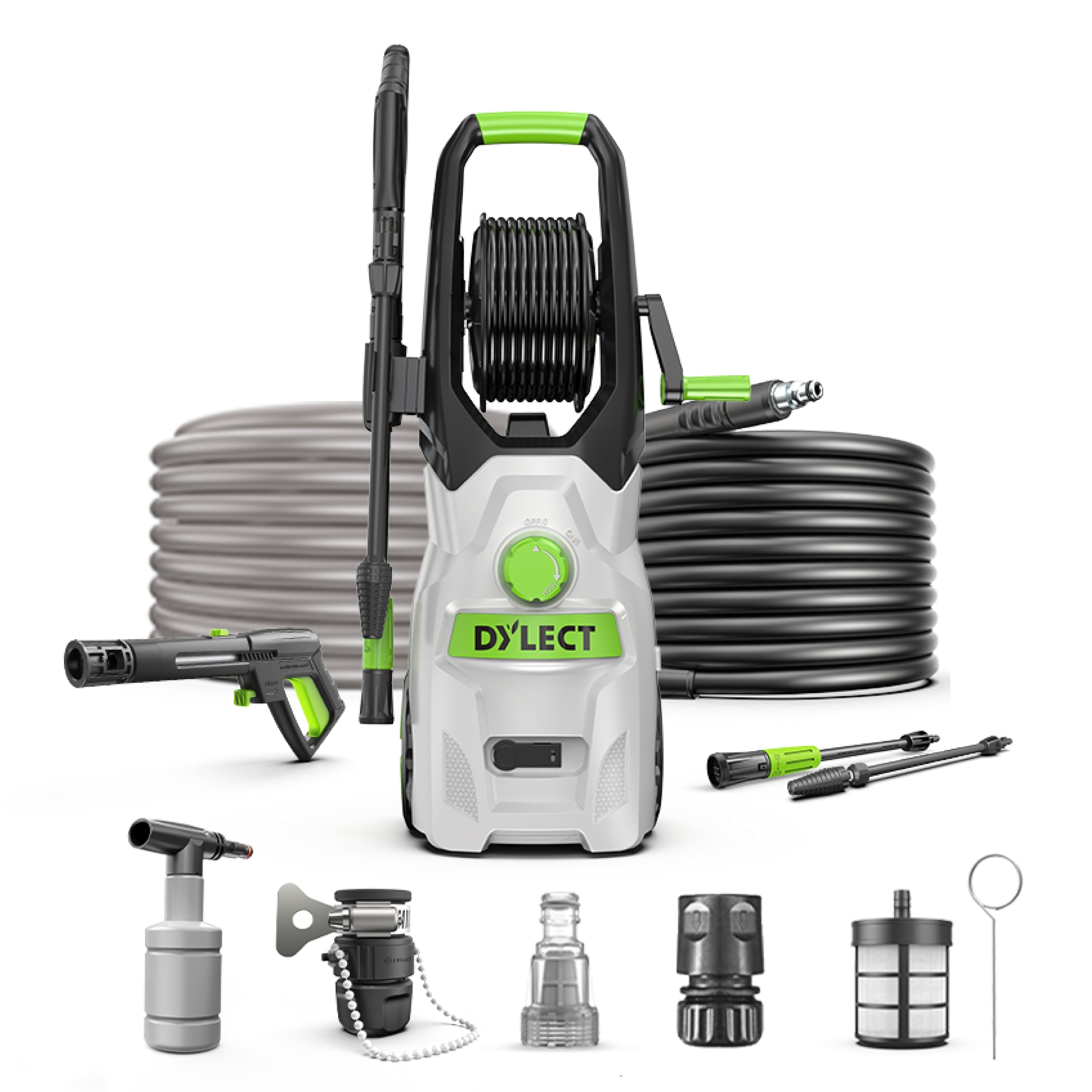 DYLECT Ultra Force Pro High Pressure Car Washer Pump(with Pressure Adjustment), 2200 Watts Motor, 200 Bars Pressure, 7.5L/Min Flow Rate, 8m Outlet Hose, Upright Design with Wheels with 11 Accessories (B0D677CBZB) Amazon Price History, Amazon Price Tracker