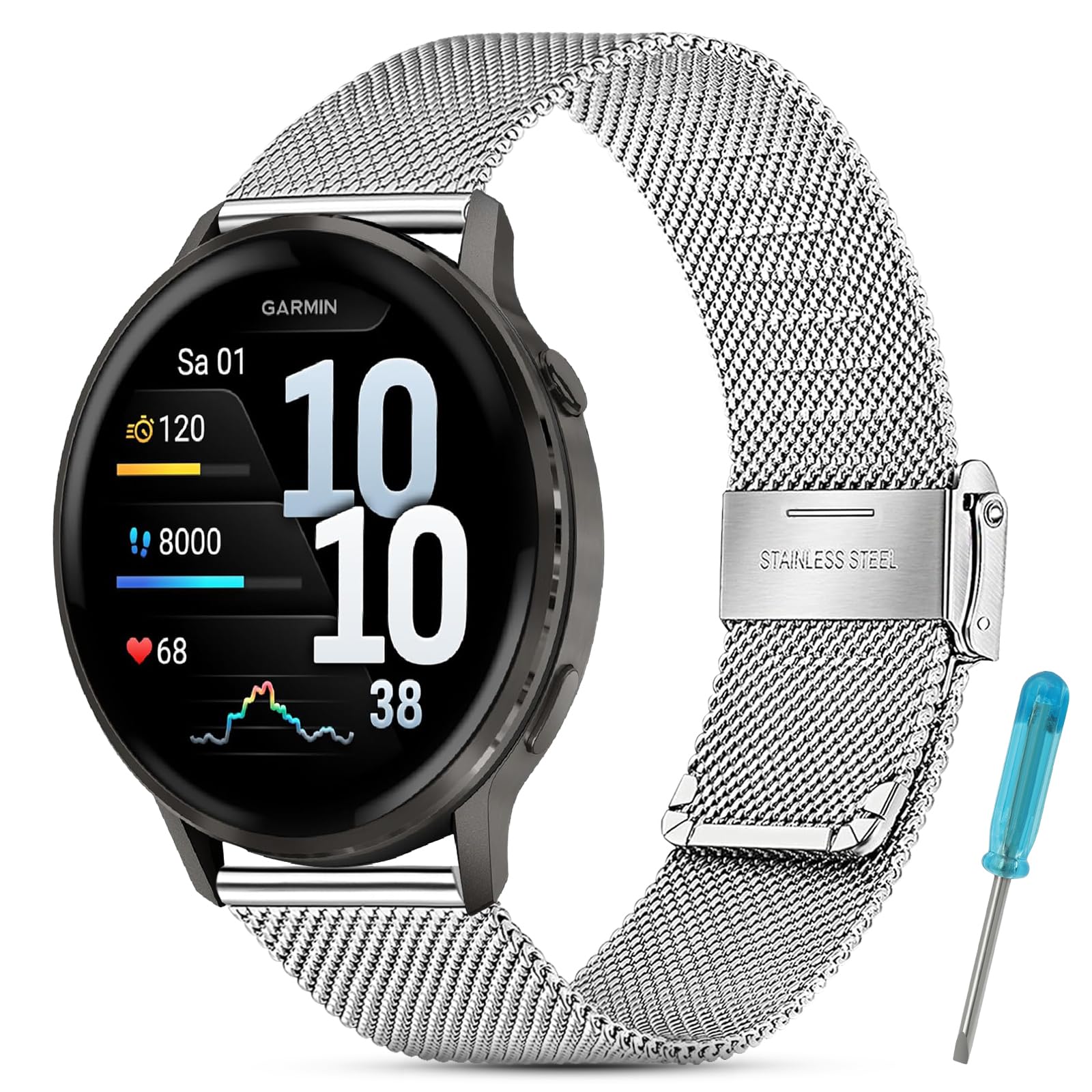 BDIG 22mm Metal Strap for Amazfit Active Max/Amazfit Bip 6/Bip 5/Amazfit Balance 2/Redmi Watch 5 Active/5 Lite, Adjustable Sports Replacement Wristbands for Garmin Venu 4 45mm/3 45mm/Venu 2