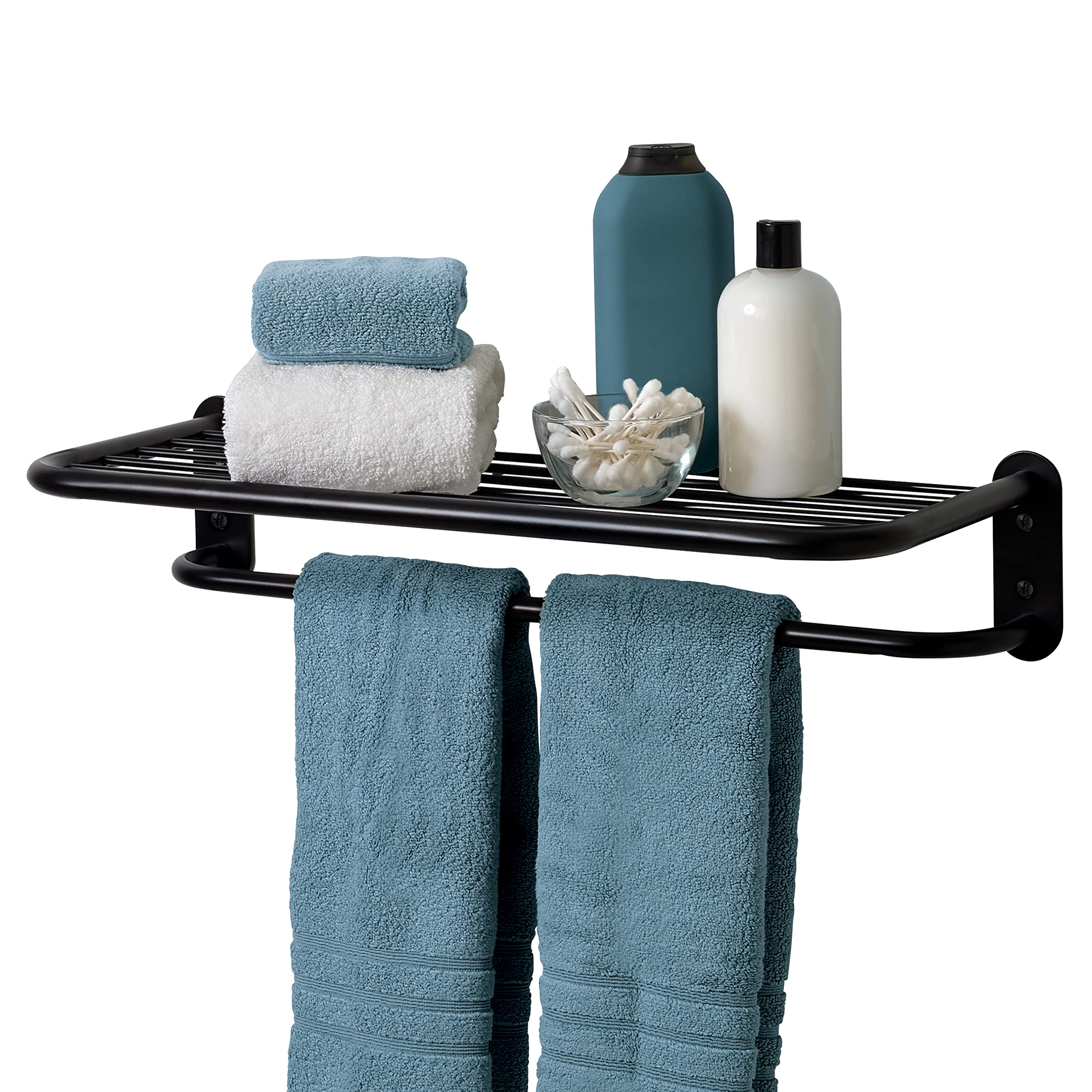 Zenna HomeBlack Hotel Style Towel Shelf and Storage