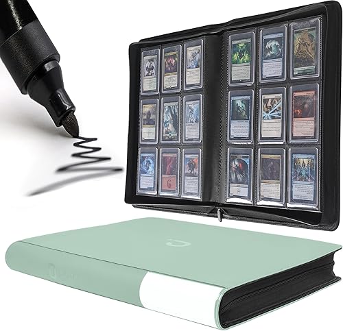 D DACCKIT Carpeta Toploader con capacidad para 288 cargadores superiores, carpeta con 9 bolsillos superiores para tarjeteros rígidos de 3 x 4