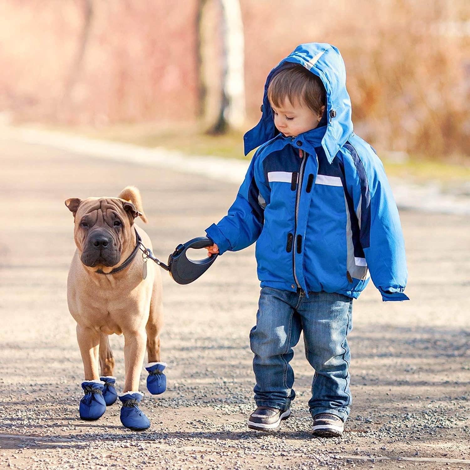 Weewooday 12 Pcs Dog Boots Adjustable Drawstring Puppy Boot Waterproof Anti Slip Dog Paw Protector Breathable with Soft Sole for Small Puppy(Size 2)