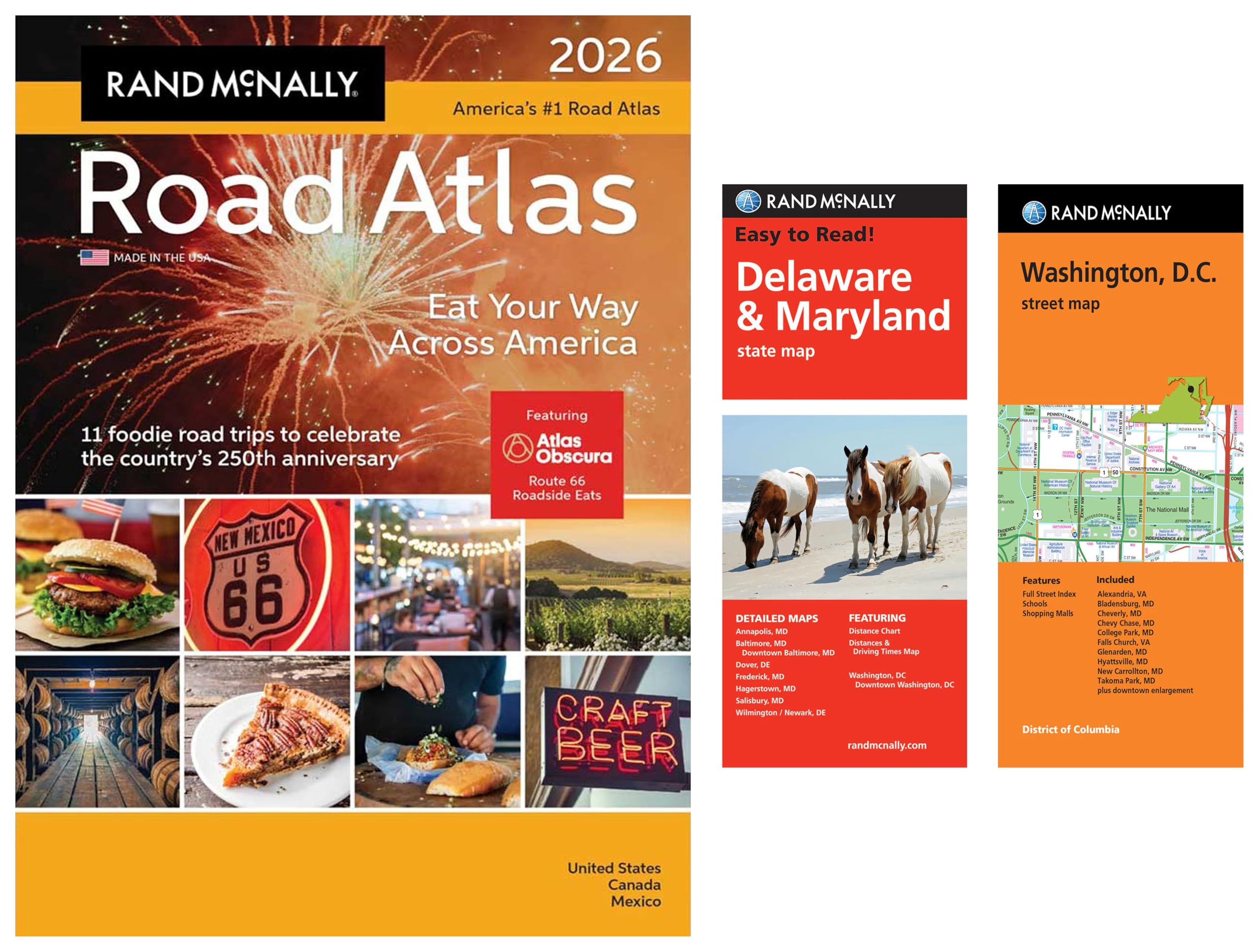 2026 Road Atlas with Easy to Read Delaware/Maryland & Washington, D.C. State Maps