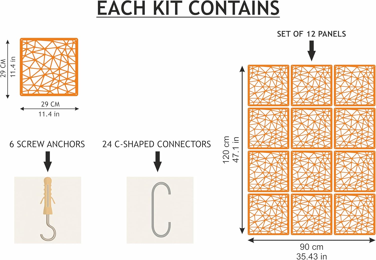Modern Teak Wooden Hanging Room Divider Panels – CNC Cut Birch Plywood Privacy Screen, 12 Panel Decorative Hanging Partition with Premium Painted Finish for Home & Office
