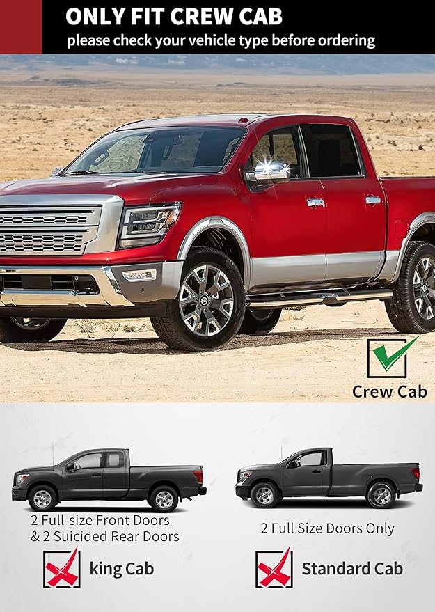Estribos YITAMOTOR 6 pulgadas aluminio para Nissan Titan Crew Cab miniatura 2