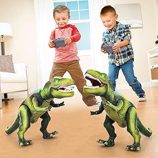 STEAM Life Remote Control Dinosaur Toys,Robot Walking & Dancing Dinosaur with Light and Realistic Roaring Sound, Electronic Steam Toy, Birthday Gift for Kids