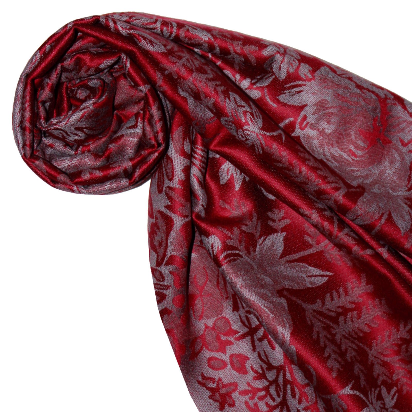 Lorenzo Cana Designer Pashmina hochwertiger Marken-Schal floral gewebtes Blumen Muster Damast - Webart 70 x 180 cm Modal Schaltuch Schal Tuch Jacquard 93232