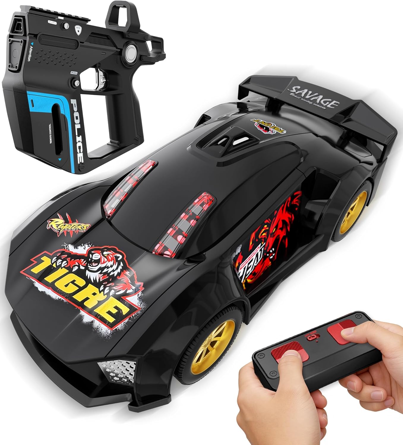 Interactive Battle RC Car Set - RC Drift Car Innovative Ejection Launcher with Dual Remotes, 2.4G Sensor Chase Game, Parent-Child Interactive Toy Car, for Kids Ages 6+