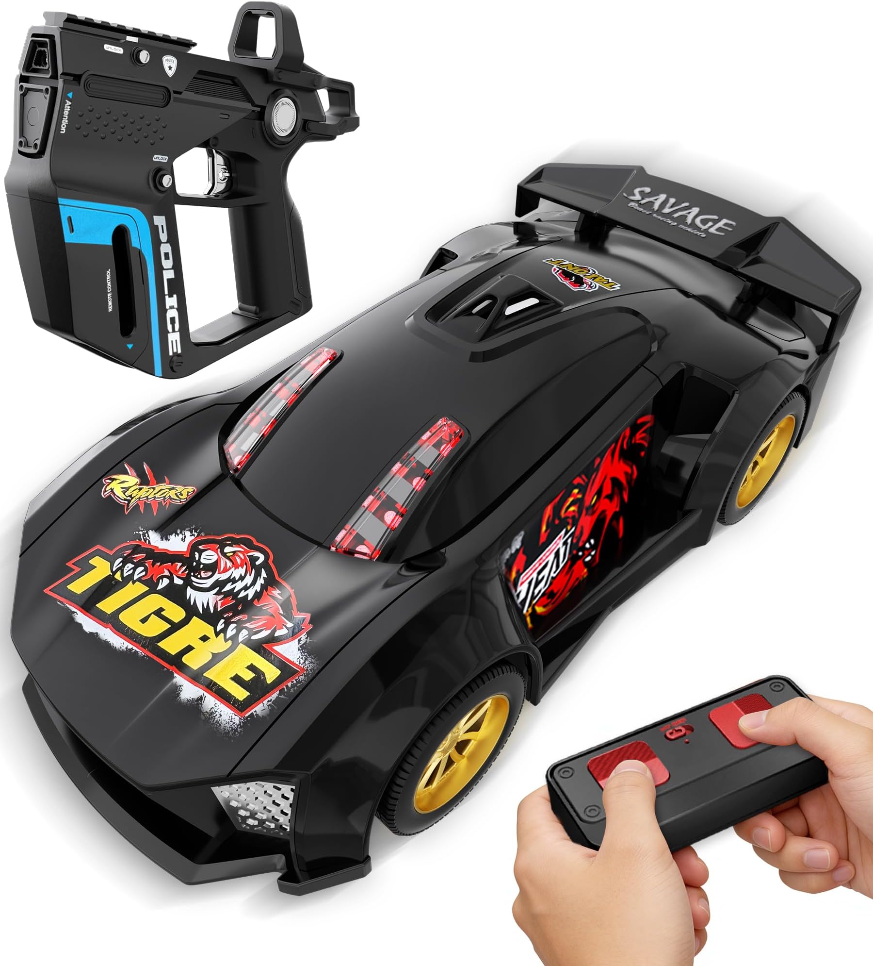 Interactive Battle RC Car Set - RC Drift Car Innovative Ejection Launcher with Dual Remotes, 2.4G Sensor Chase Game, Parent-Child Interactive Toy Car, for Kids Ages 6+