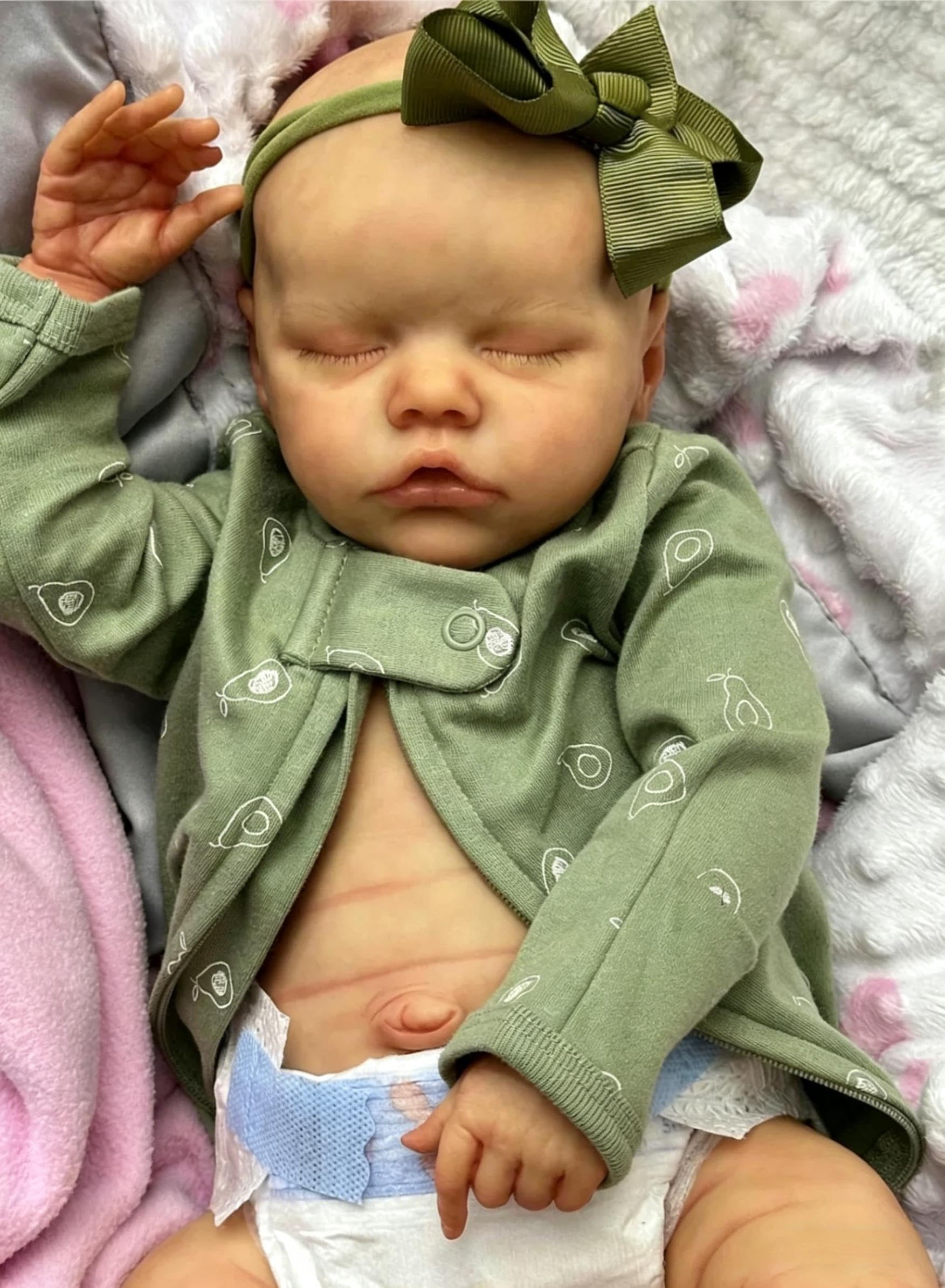 RXDOLL Pełna silikonowa lalka bobas 45 cm Reborn Baby Dolls silikonowe całe ciało anatomicznie poprawna dziewczyna realistyczna lalka bobas prawdziwe życie Reborn lalki z akcesoriami