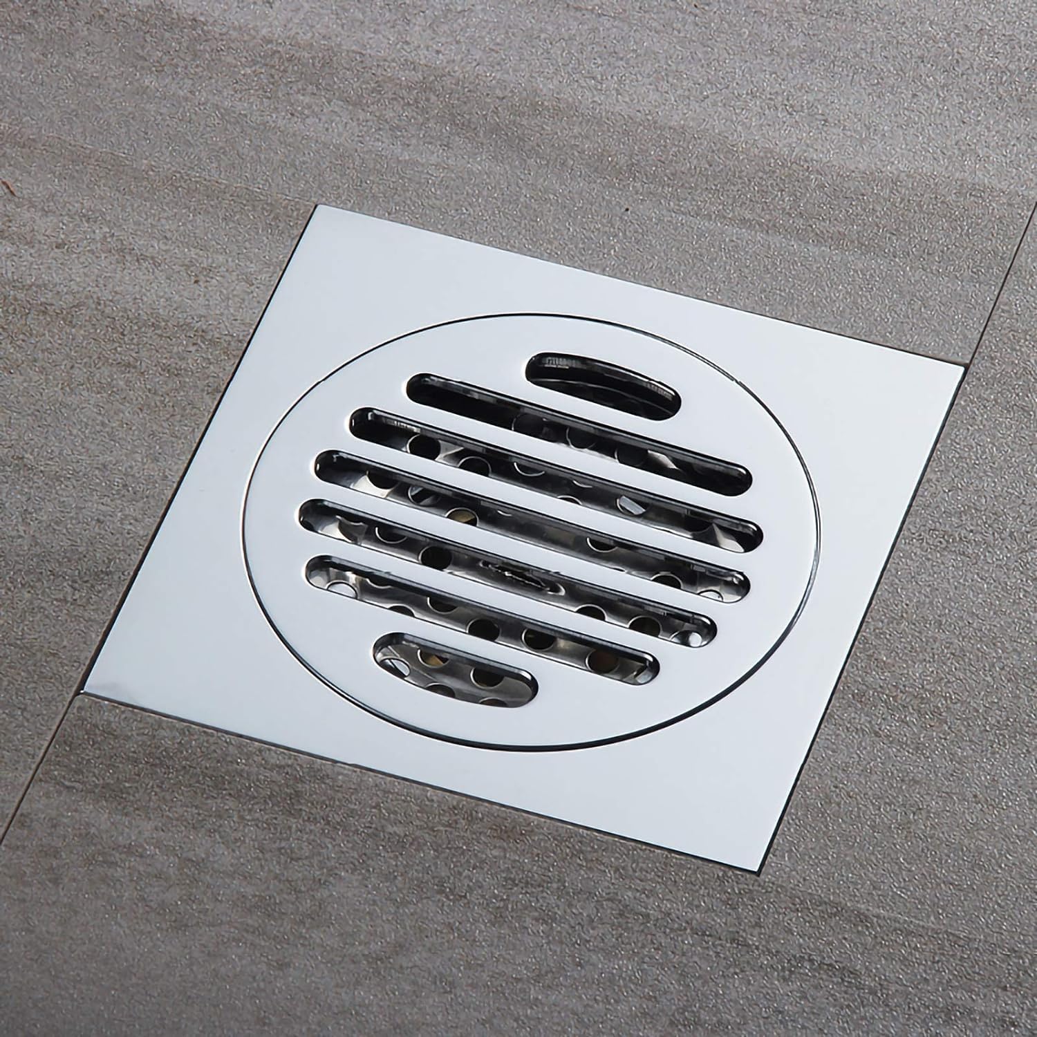 desagüe de Suelo, Premium Brass Deodorizer Floor Drain Square Large with Removable Cover Grid Grate Black Finish for Enhanced Odor Control