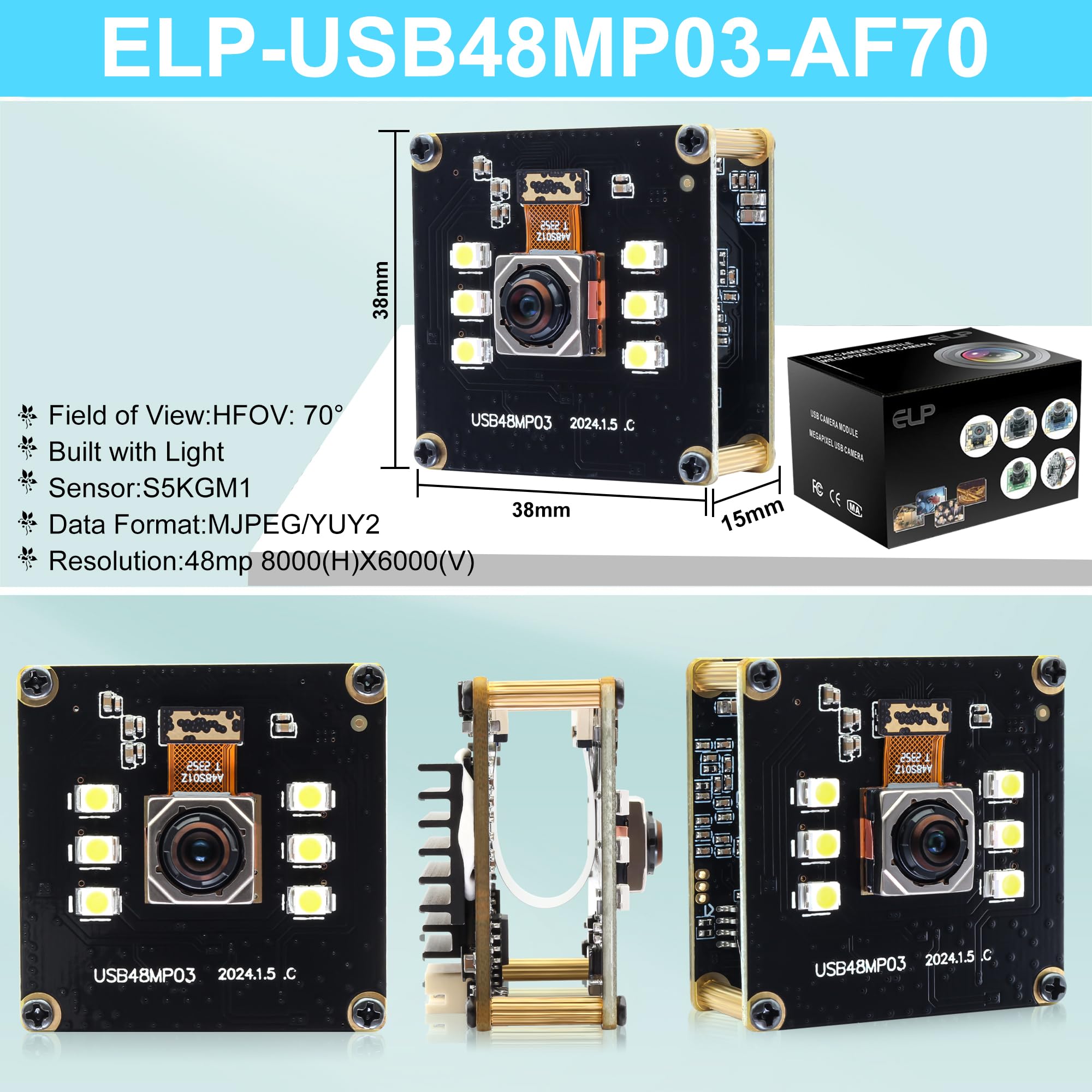 Amazon.com: ELP 48MP Autofocus USB Camera with Day & Night Vision