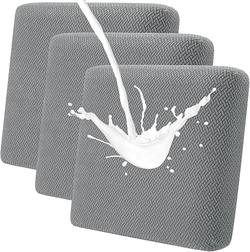 Miniatura 58 de Fuloon Fundas de cojín impermeables para sofá, fundas elásticas para cojín de asiento de sofá, protector de muebles sólido lavable, adecuado para