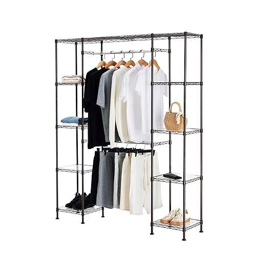 Amazon Basics Expandable Metal Hanging Closet Organizer and Storage Rack