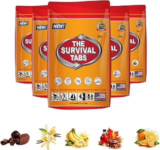 Survival Tabs – Emergency Food Supply – Chocolate Tabs, USA, Disaster Ready | Delivers 15 vitamins and minerals to keep your body nourished daily - ideal for hiking, camping, or any bug out bag essential