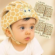 LILTOES Baby Head Protector for Safety of Kids 6M to 3 Years- Baby Safety Helmet with Proper Air Ventilation & Corner Guard Protection + 1 Pair Knee Pad + 1 Pair Elbow Pad (Ladder Girrafe)