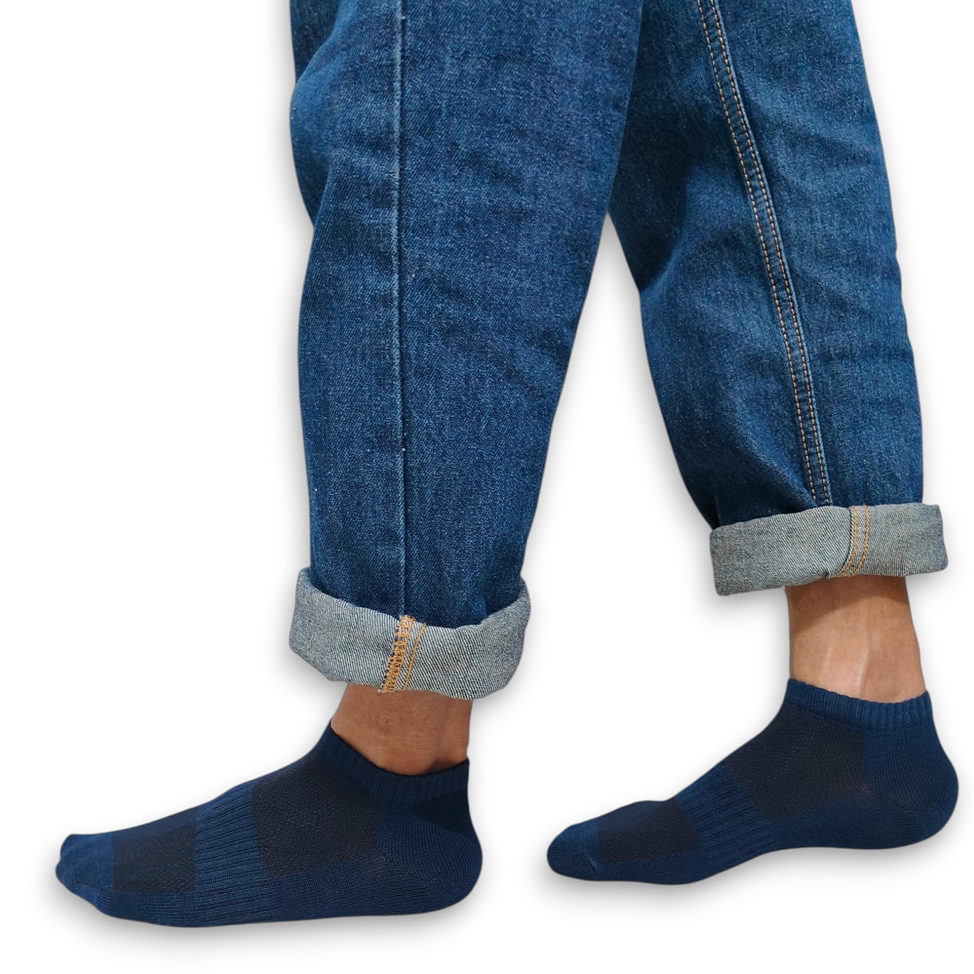 LEALDEALZ Ankle Socks for Men & Women (Unisex) - Made with Soft, Breathable & Durable Cotton, Anti Odour, (Denim Blue, Blue, Charcoal Grey, Black, White, Grey) - Free Size - Pack of 6 - Sports, Gym 2