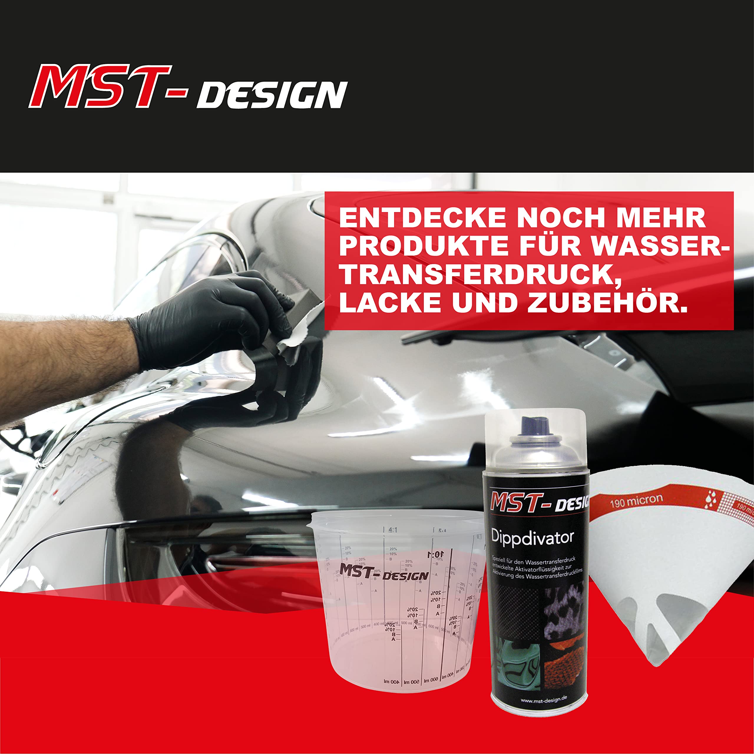 MST-DESIGN 50 x 1400 ml Lackmischbecher, Robuster Einweg Messbecher mit Skala, Mischbecher für Lacke, Farbe, Lasur, Füller etc., Kunststoffbecher mit Mischverhältnis, Hochwertiges Lackierzubehör