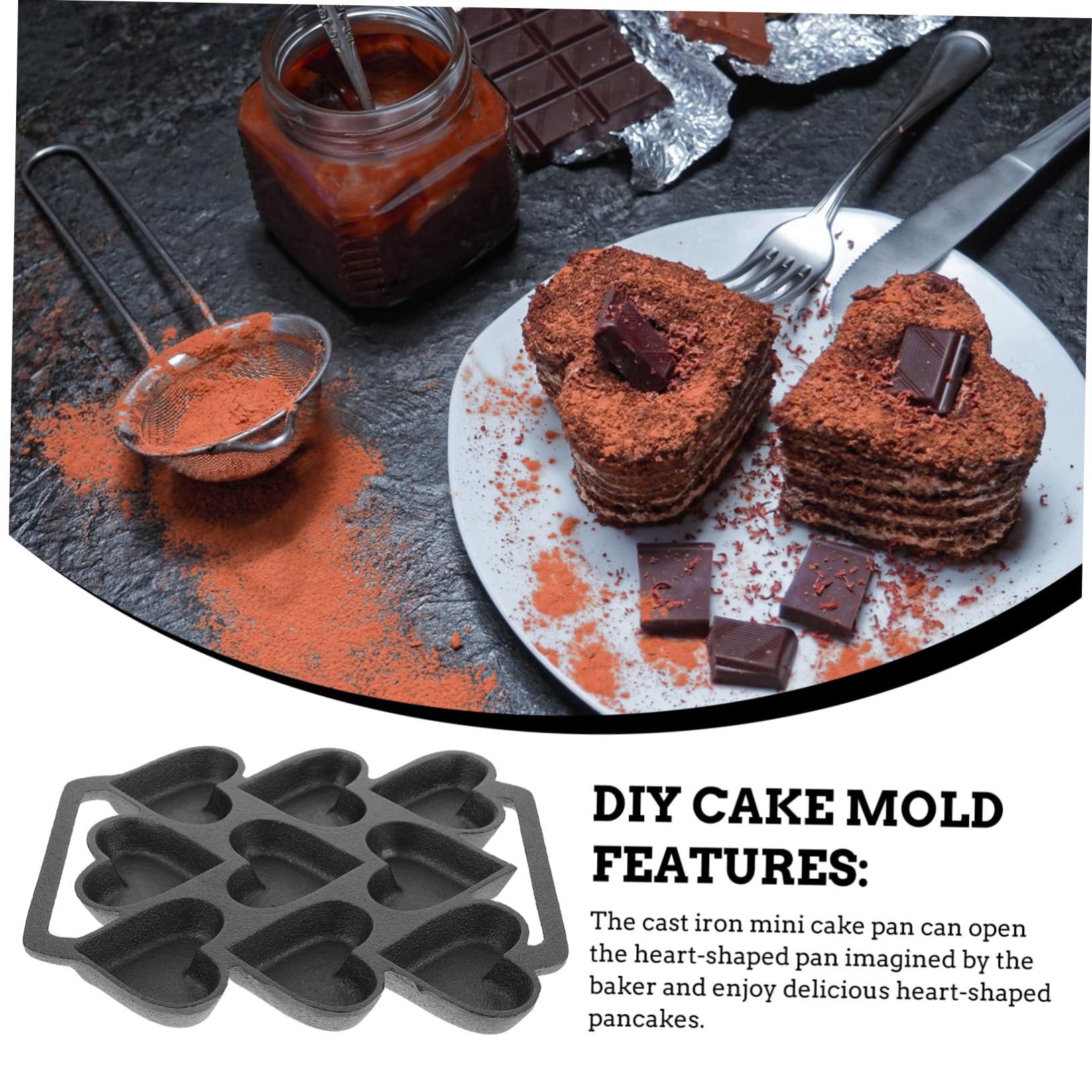 ABOOFAN Ensemble De Moules À Gâteau En Forme De Cœur Moule À Pâtisserie Moule À Gâteau Moule À Gâteau En Fer Ustensile De Cuisine Polyvalent