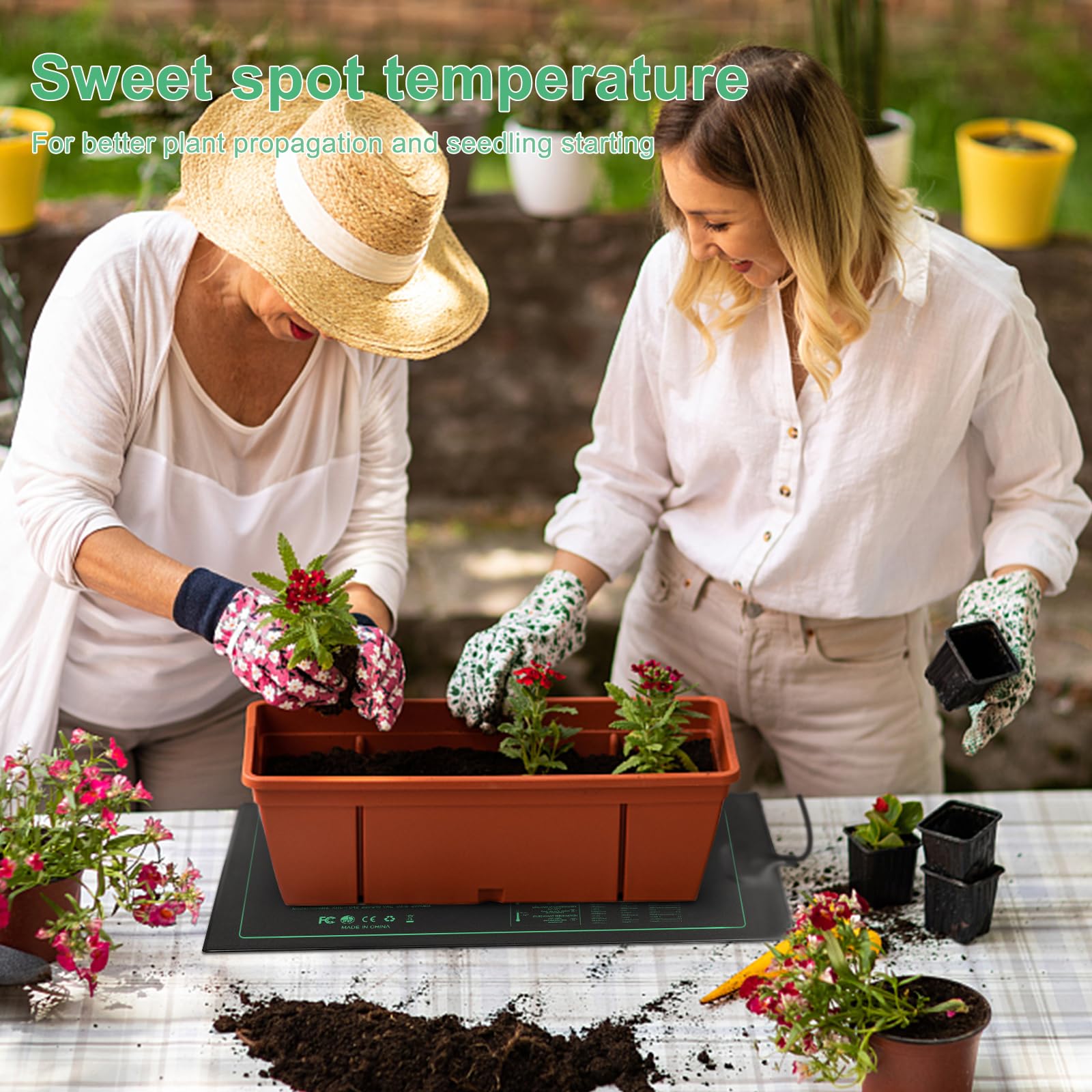 RIOGOO Alfombrilla térmica para Plantas de semillero, Resistente al Agua, para Invernadero, Duradera, de 10 "x 20,75", para propagación térmica de germinación (Paquete de 2)