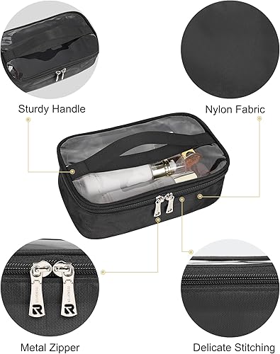 Miniatura 4 de Relavel Bolsas de maquillaje de viaje para artistas de maquillaje, paquete de 4 organizadores transparentes para cosméticos con cremallera, bolsa de