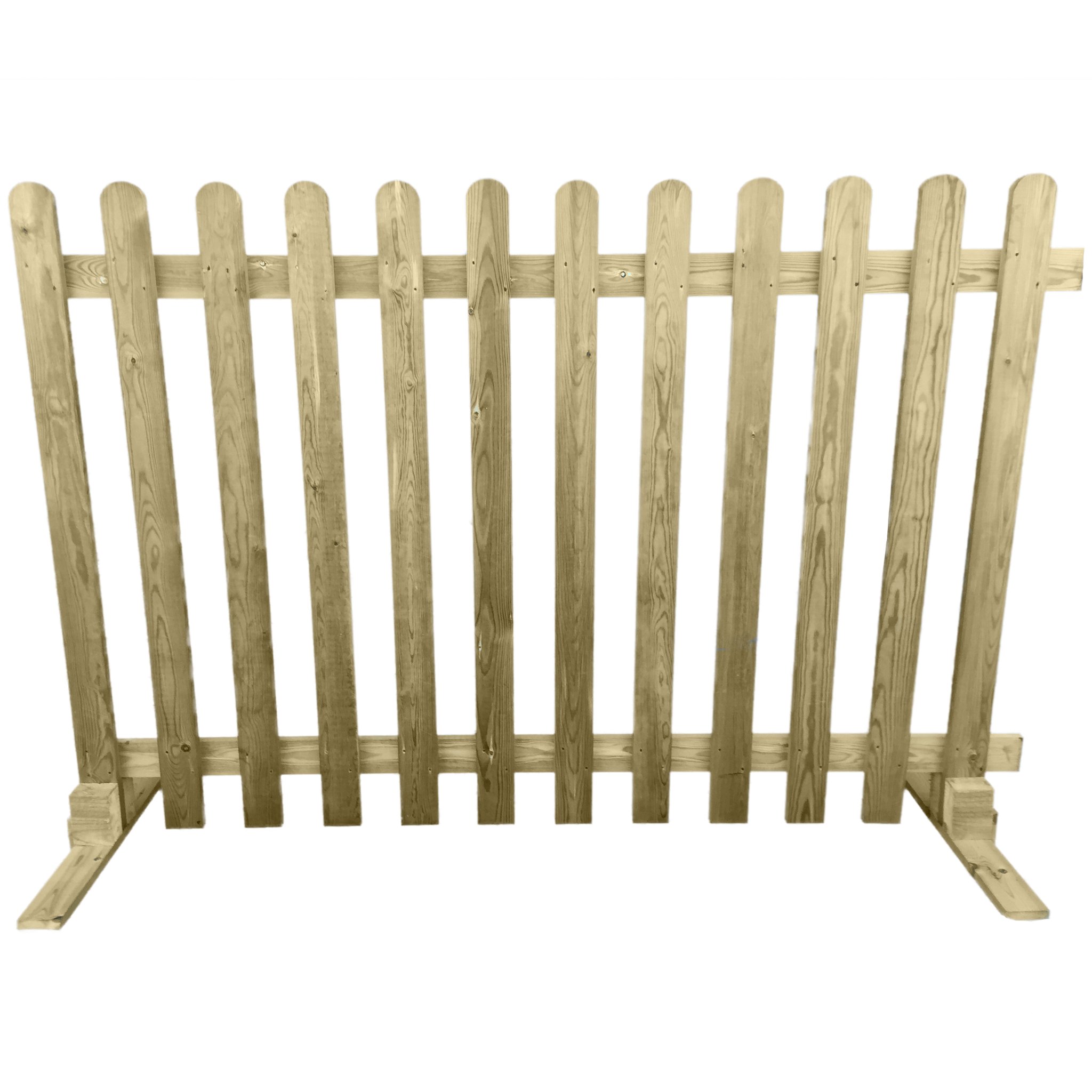 Ruby Portable Freestanding Treated Wooden 6ft Picket Fence Panel 4ft High (1)