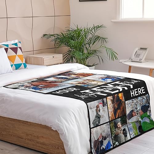 Miniatura 3 de DIYKST DITKST - Mantas personalizadas con fotos y texto, collage hechas en Estados Unidos, mantas personalizadas con fotos, regalos de cumpleaños,