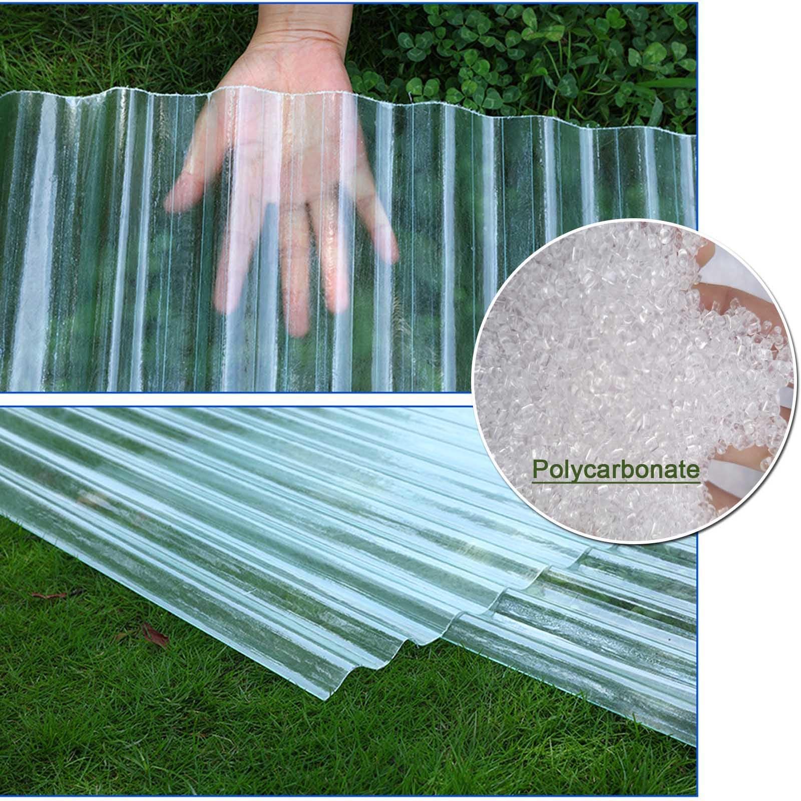 Planchas Transparentes Tejados De Plástico,Placa Ondulada Para Techos De 1mm,Impermeables/Anti-UV,Chapas Perfiladas Techo De Aislamiento,Láminas Corrugadas De Policarbonato,13Pcs-0.9x1.15m/35x45in
