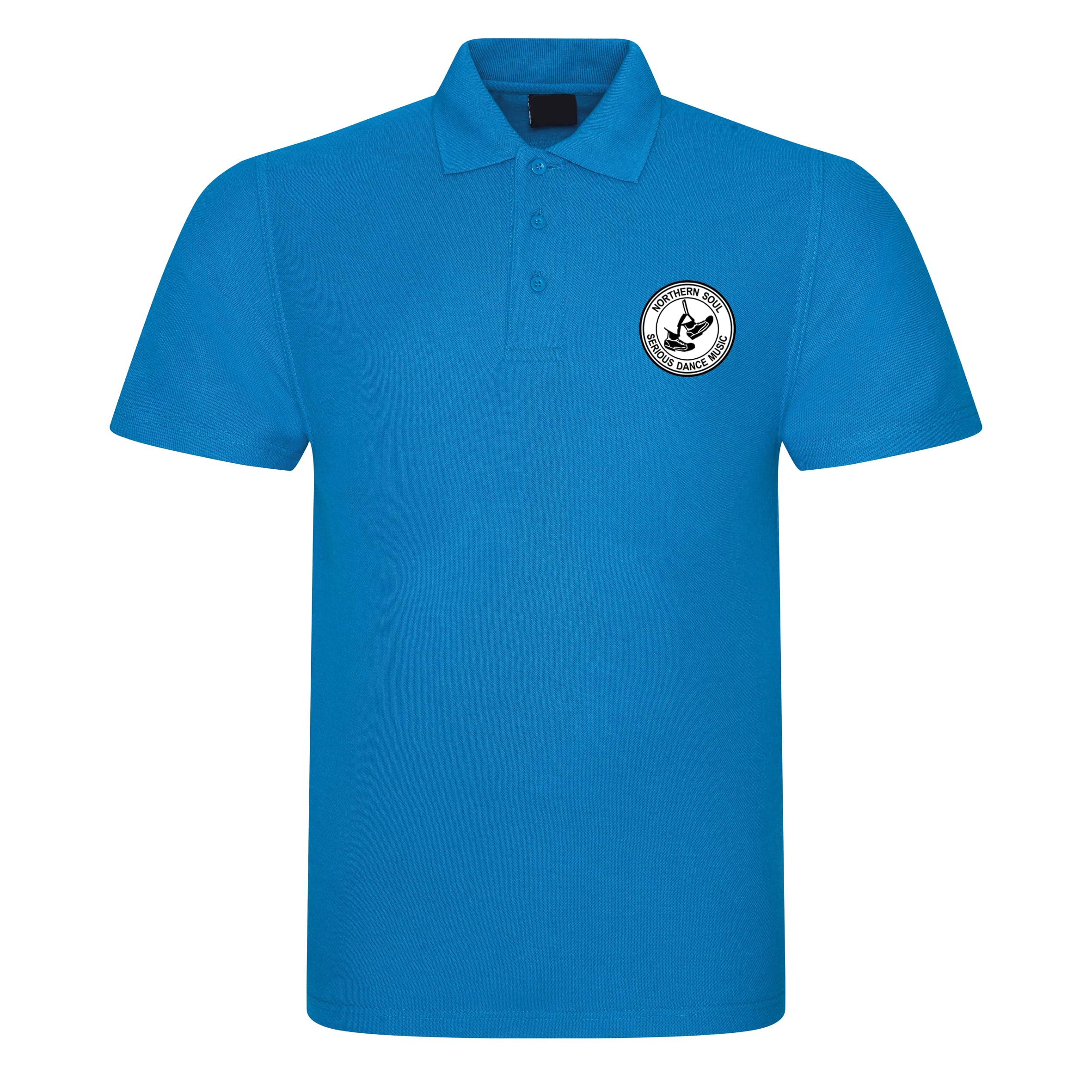 Northern Soul Serious Dance Music Men's Polo Shirt Ska Mod Casual (UK, Alpha, 4XL, Regular, Regular, Sapphire)