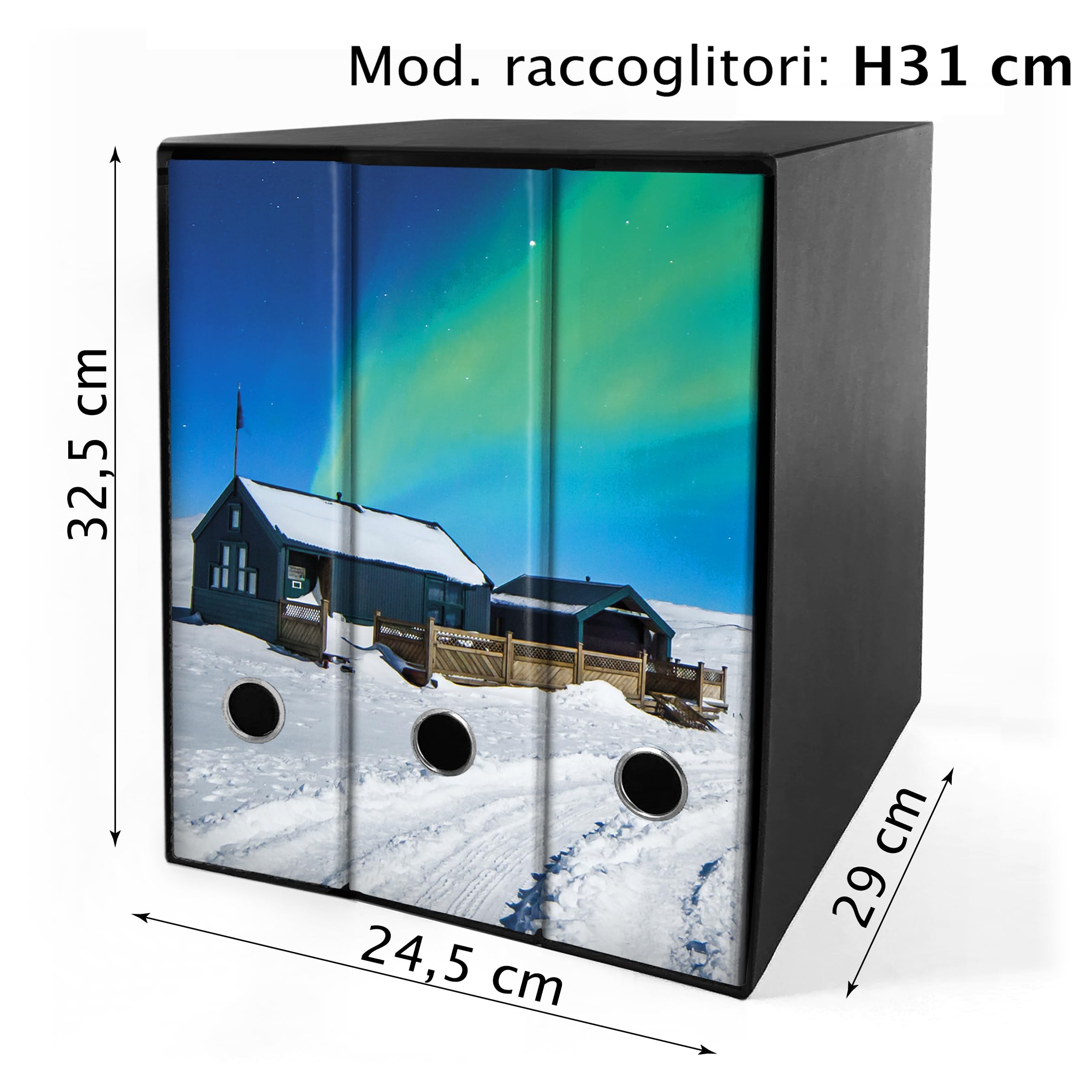 Shareprinting Set 3 raccoglitori ad anelli - AURORA (H31 cm con 4 anelli)