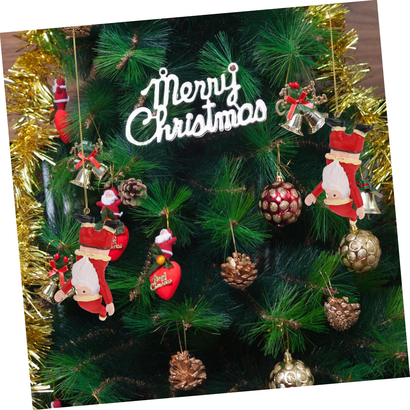 OUNONA 4stücke Weihnachtsmann Aus Hochwertigem Harz Dekorative Xmas Pendants Für Weihnachtsbaum Und Festliche Anlässe Als Oder Fotorequisite