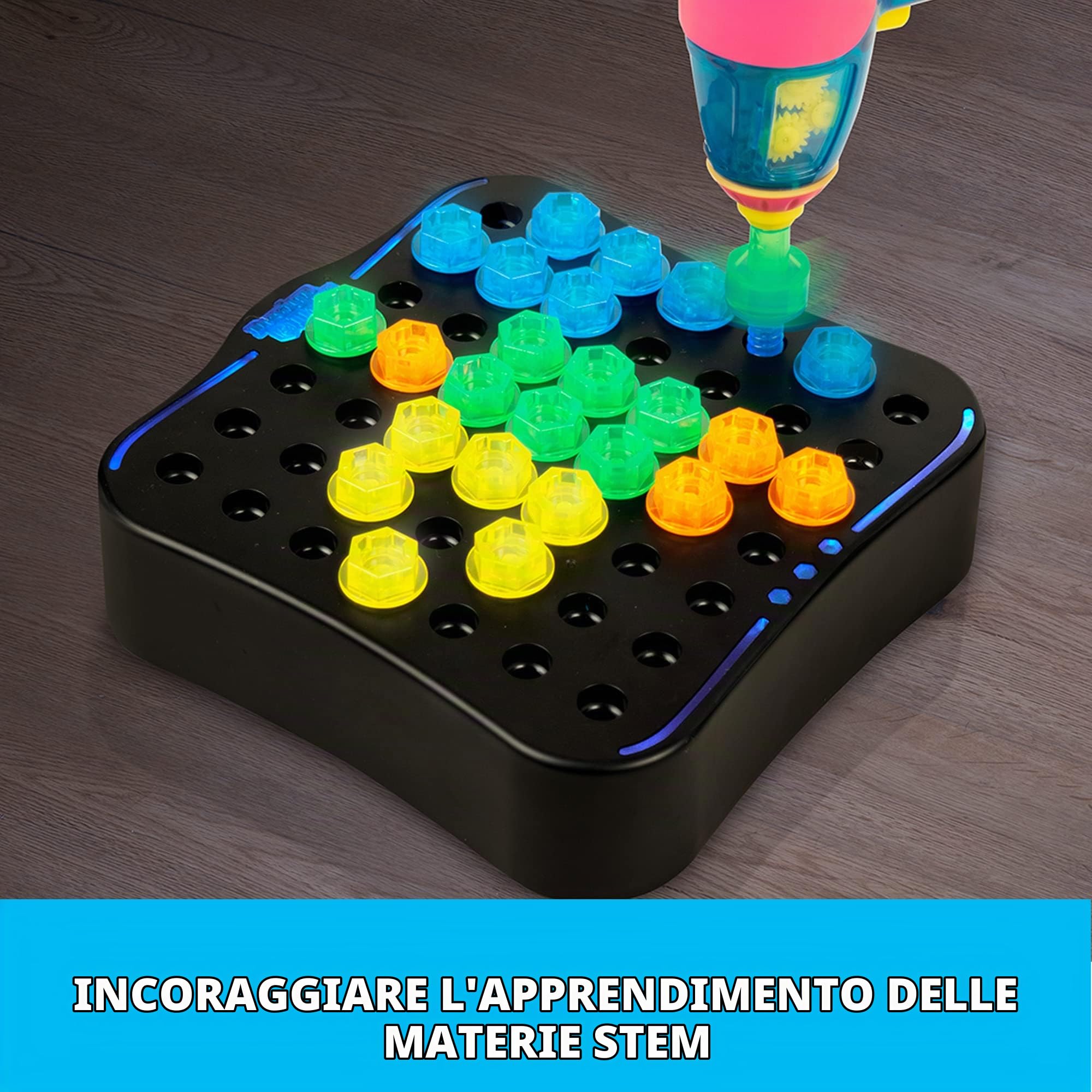Learning Resources Brightworks Design & Drill, Apprendimento STEM con Il Trapano, 53 Pezzi, dai 3 Anni in avanti