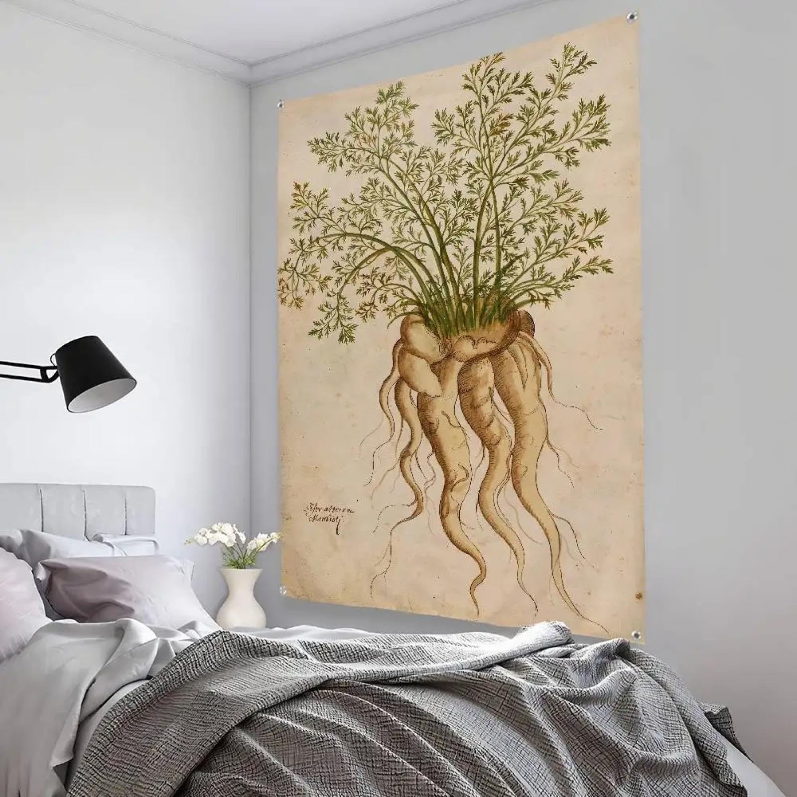 BMGKYAGL Classico dipinto retrò piante moda bandiera stanza camera da letto concerto sfondo stampato decorazione arte poster cornice 80x120cm