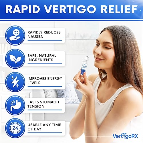 Miniatura 2 de VertigoRX Vertigo Relief Roll-On (0.3 fl oz)  Tratamiento natural de vértigo que apoya el alivio de mareos  Productos de alivio de vértigo para el
