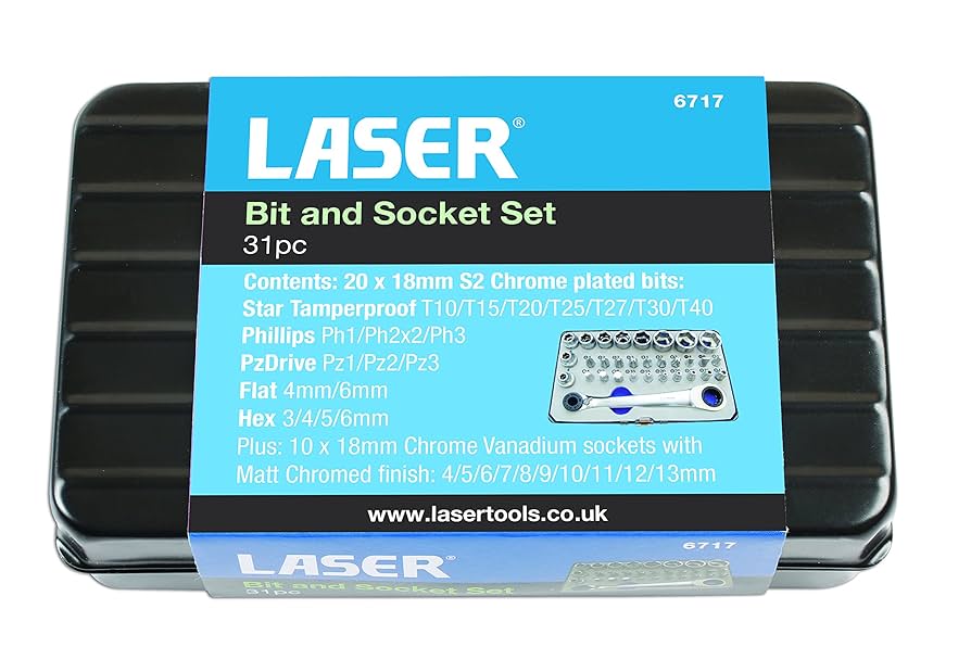 Laser Tools 6717 Bit and Socket Set 31pc, Silver : Amazon.ca
