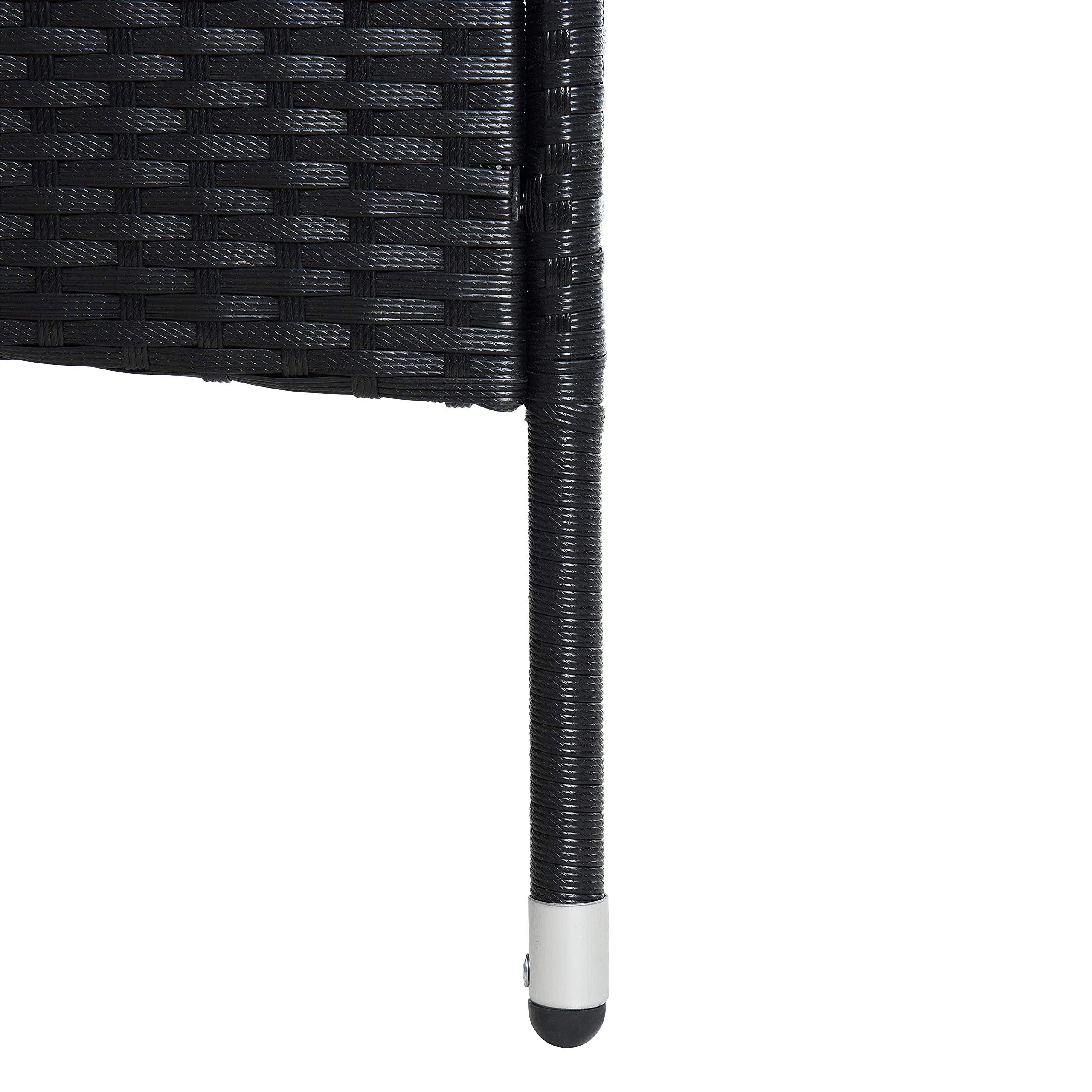 ESTEXO Polyrattan Gartenbank Bank Sitzbank 2-Sitzer Rattan Gartenmöbel Set Gartenset Balkonmöbel Sitzgarnitur Schwarz