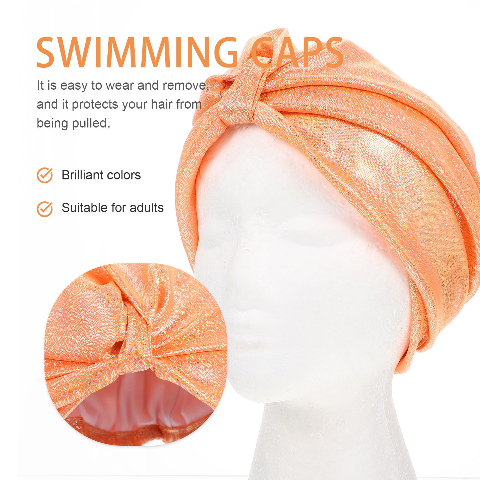 Cuffia da Nuoto Donna Elasticizzata in Nylon Leggera e Antipiega Protezione Capelli Confortevole per Bagno e Piscina
