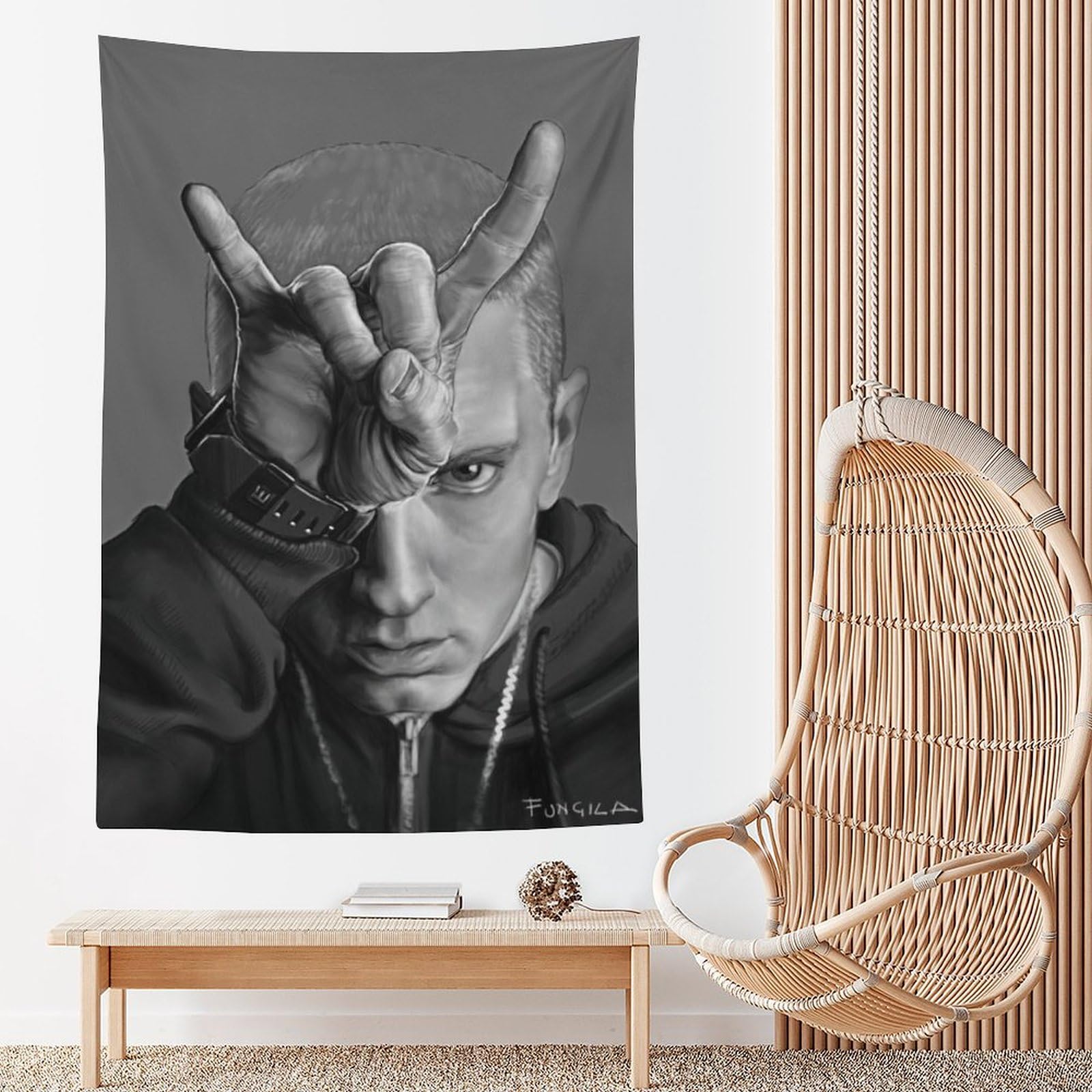 Poster con stampa artistica da parete, motivo: cantante rap, hip hop, tutte le stelle, 152 x 228 cm