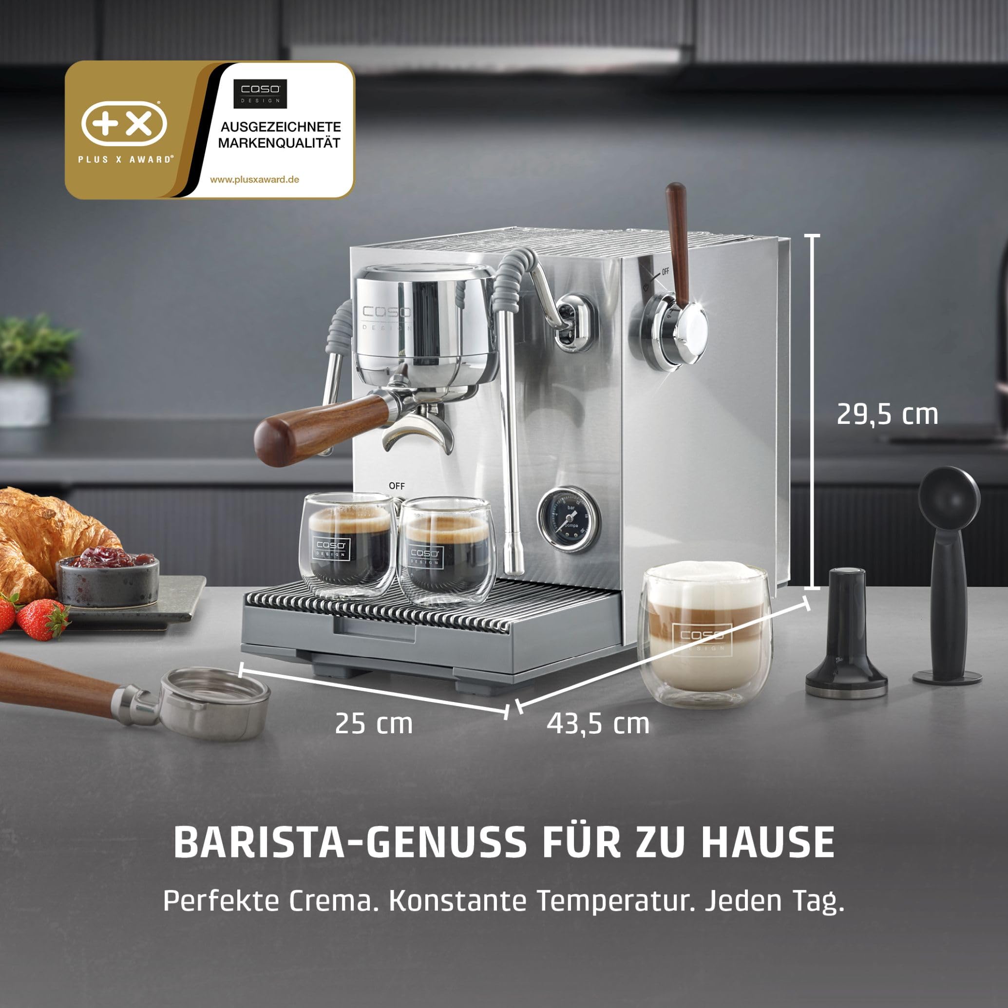 Caso EspressoGourmet Advanced Siebträgermaschine mit Milchaufschäumer