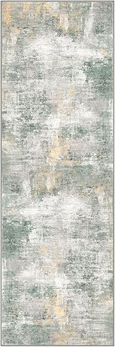 Miniatura 274 de IOHOUZE Alfombra pequeña abstracta de 2 x 3 pies, alfombra de entrada lavable para entrada interior, alfombras con respaldo de goma, alfombra gris