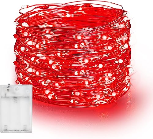 Miniatura 10 de Dazzle Bright - Guirnalda de cobre con 60 luces LED de 20 pies de largo a pilas y a prueba de agua para decoraciones navideñas, de interior,