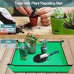 Kynup Gardening Tools 7-Piece, Heavy Duty Garden Tools Set with Non-Slip Ergonomic Handle, Repotting Mat, Rust-Proof, Gardening Hand Tools with Handbags and Gloves, Gardening Gifts for Women and Men