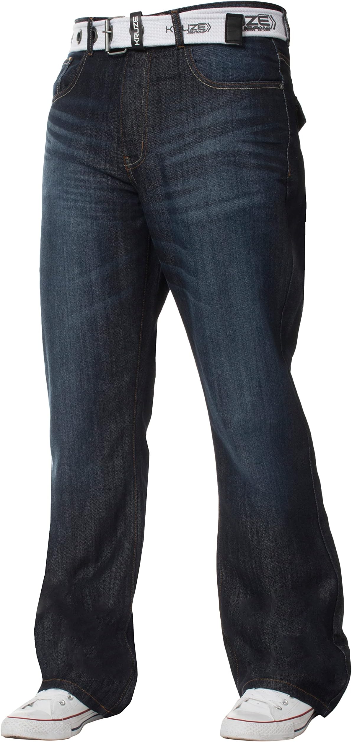 Kruze Mens Bootcut Jeans Flared Wide Leg Denim Pants King Big All Waist Sizes