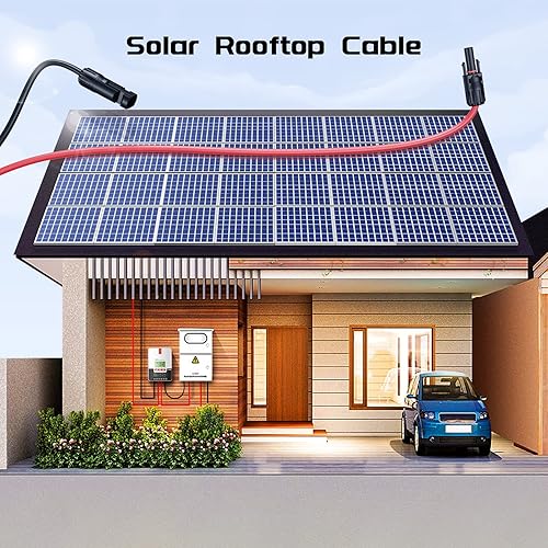 Miniatura 6 de Bateria Power Cable de extensión solar de 50 pies 10 AWG (6 mm), cable solar con conectores hembra y macho con llaves extra gratis, cable de